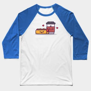 Cute Hotdog With Coffee Baseball T-Shirt